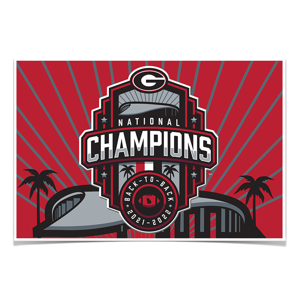 Georgia Bulldogs - Georgia National Champions SoFi Stadium - College Wall Art #Canvas