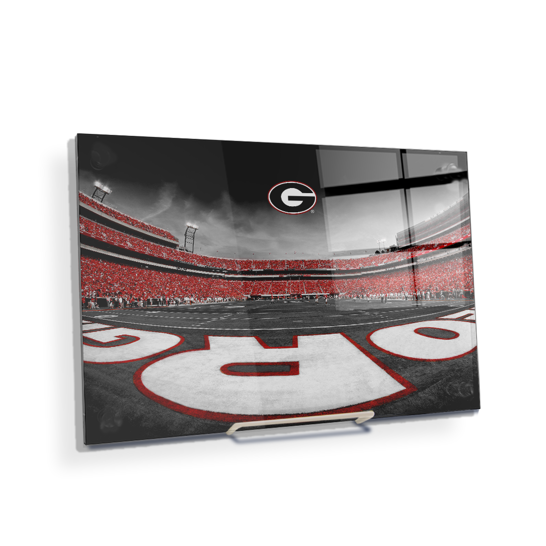 Georgia Bulldogs - Sanford Stadium End Zone Duotone - College Wall Art #Canvas