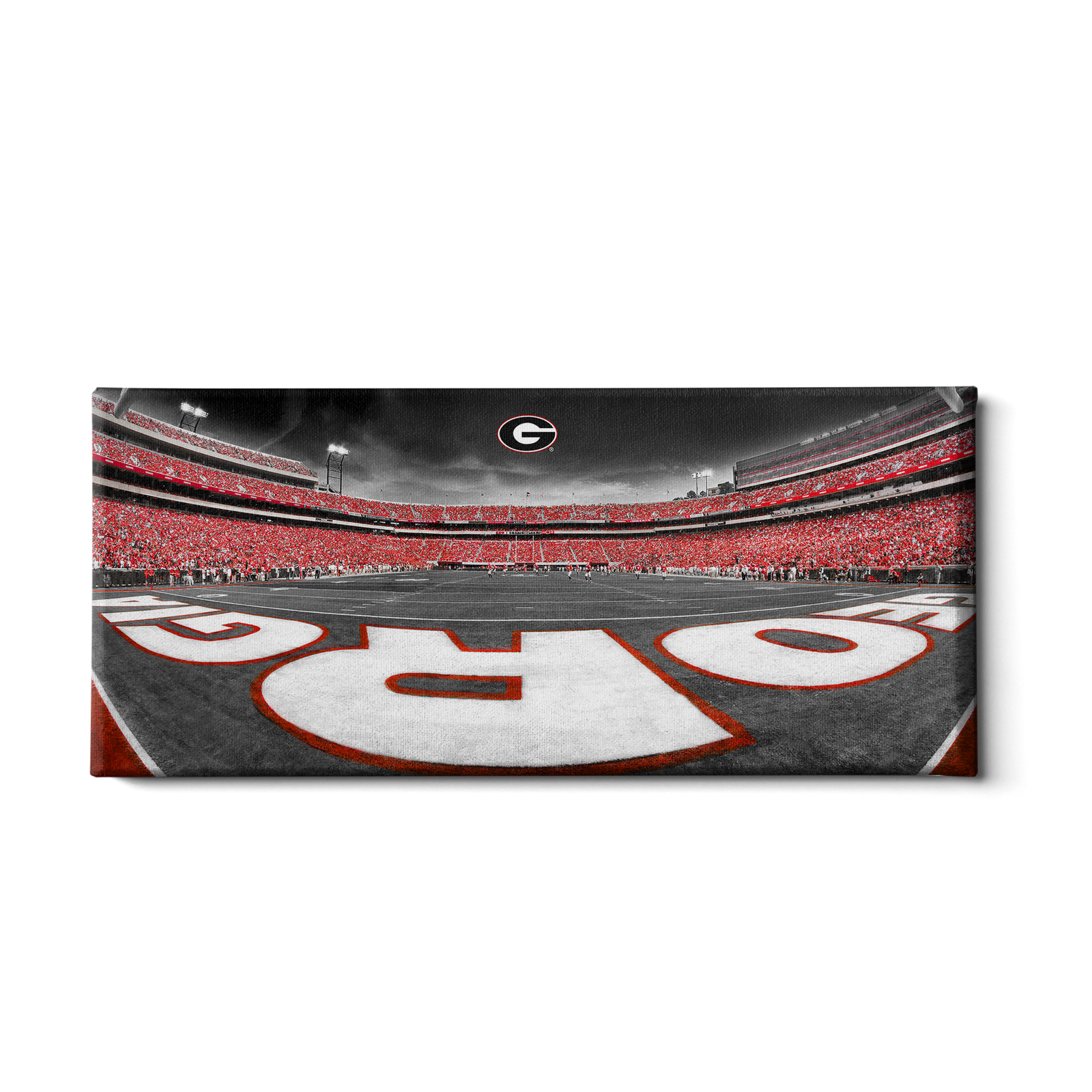 Georgia Bulldogs - Sanford Stadium End Zone Duotone Panoramic - College Wall Art #Canvas