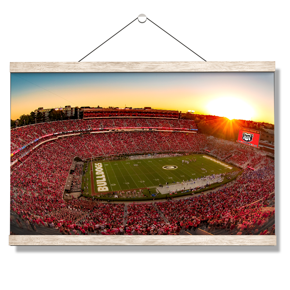 Georgia Bulldogs - Sanford Stadium Sunset - College Wall Art #Canvas