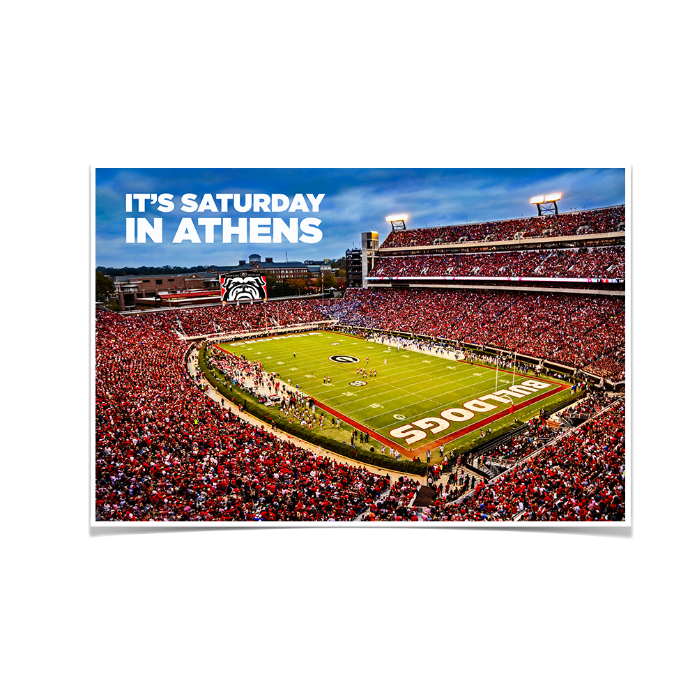 Georgia Bulldogs - It's Saturday in Athens - College Wall Art #Canvas