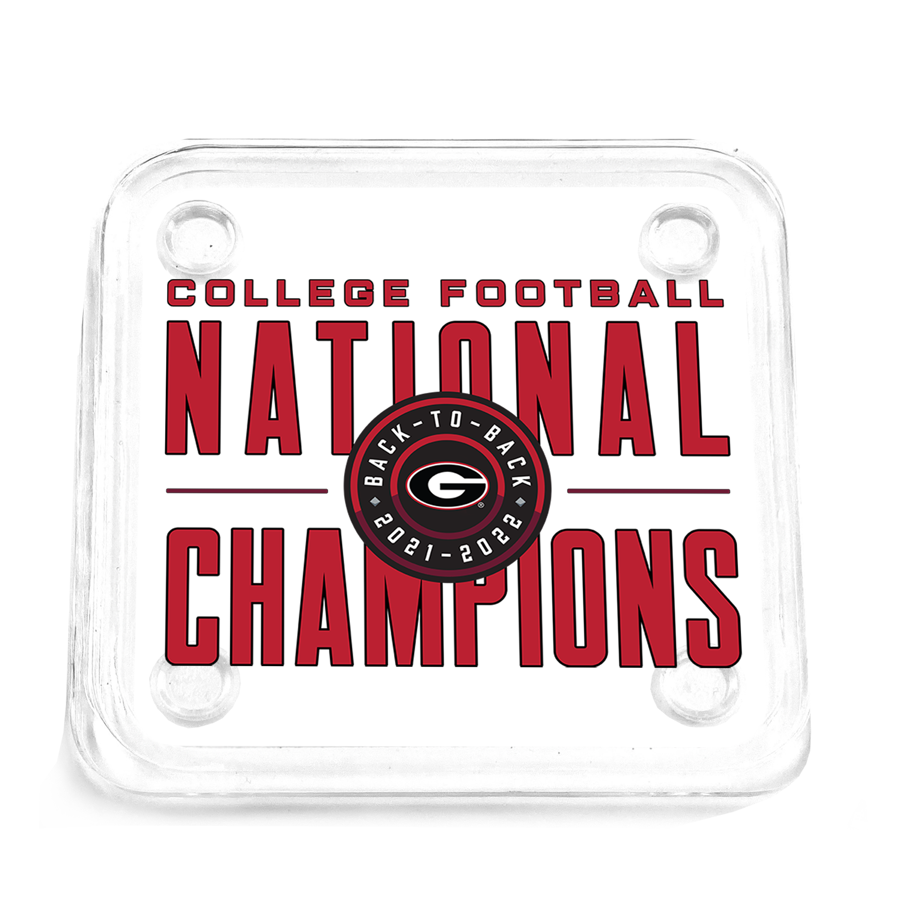 Georgia Bulldogs - Back-to-Back Georgia National Champions Drink Coaster