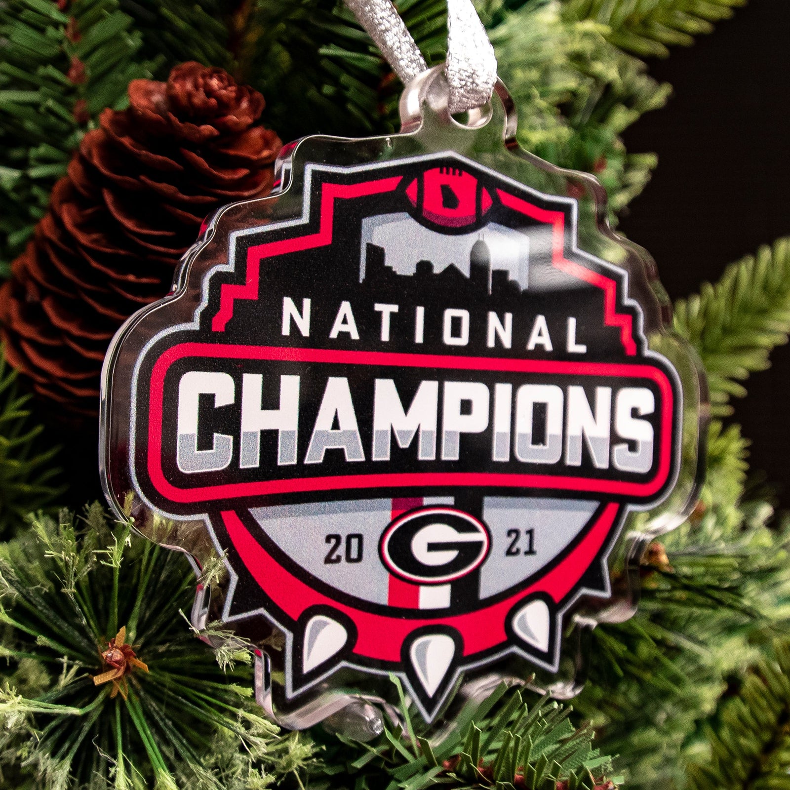Georgia Bulldogs - 2021 National Champions Shield Dimensional Bag Tag & Ornament