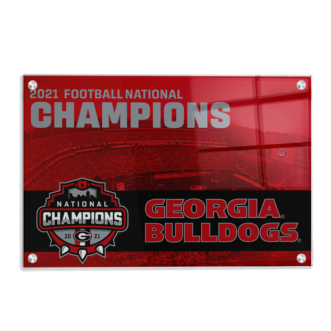 Georgia Bulldogs - 2021 National Champions Shield Single Layer Dimensi -  Dawg Wall Art