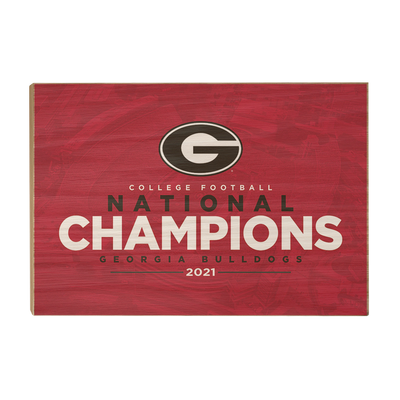 Georgia Bulldogs - 2021 National Champions - College Wall Art #Wood