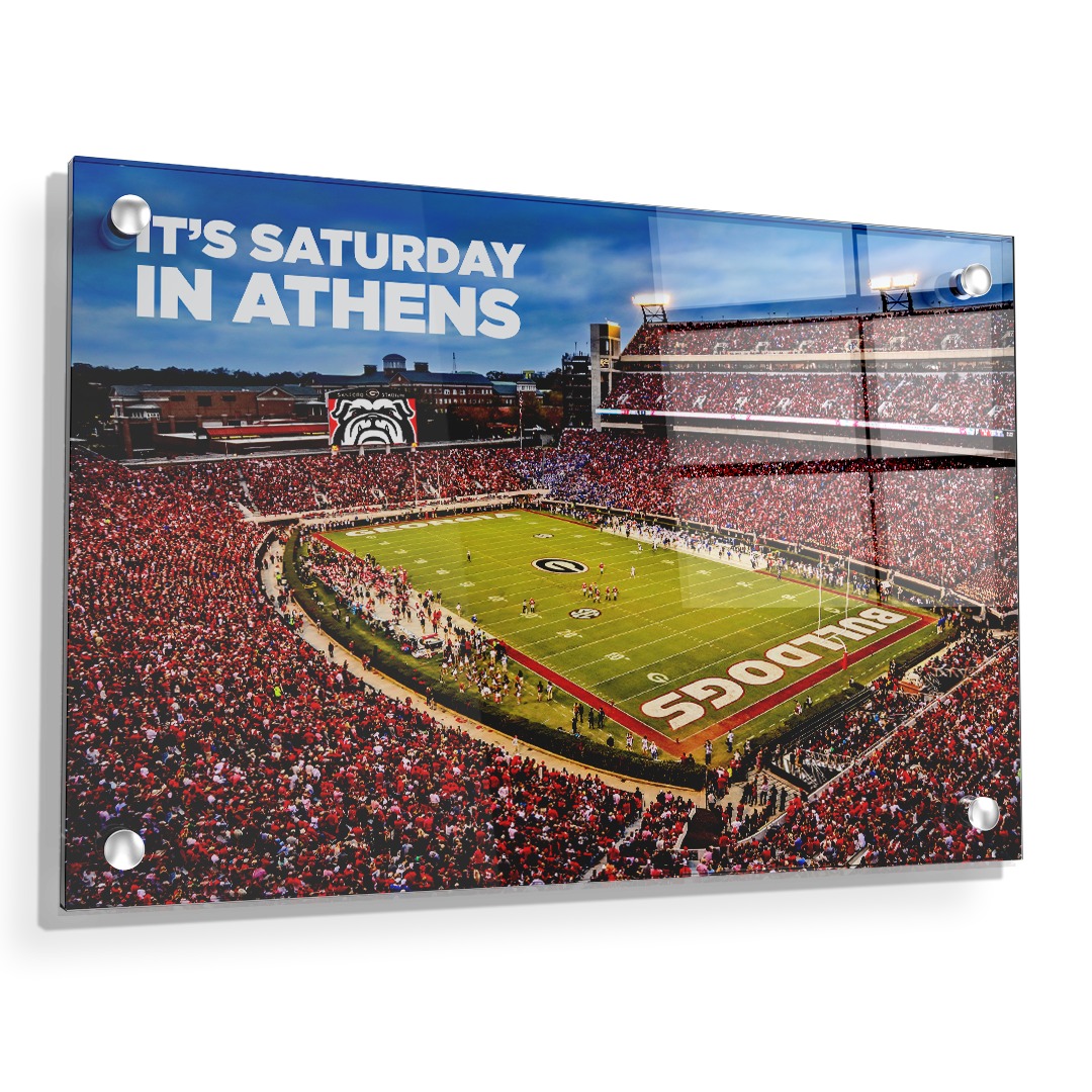 Georgia Bulldogs - It's Saturday in Athens - College Wall Art #Canvas