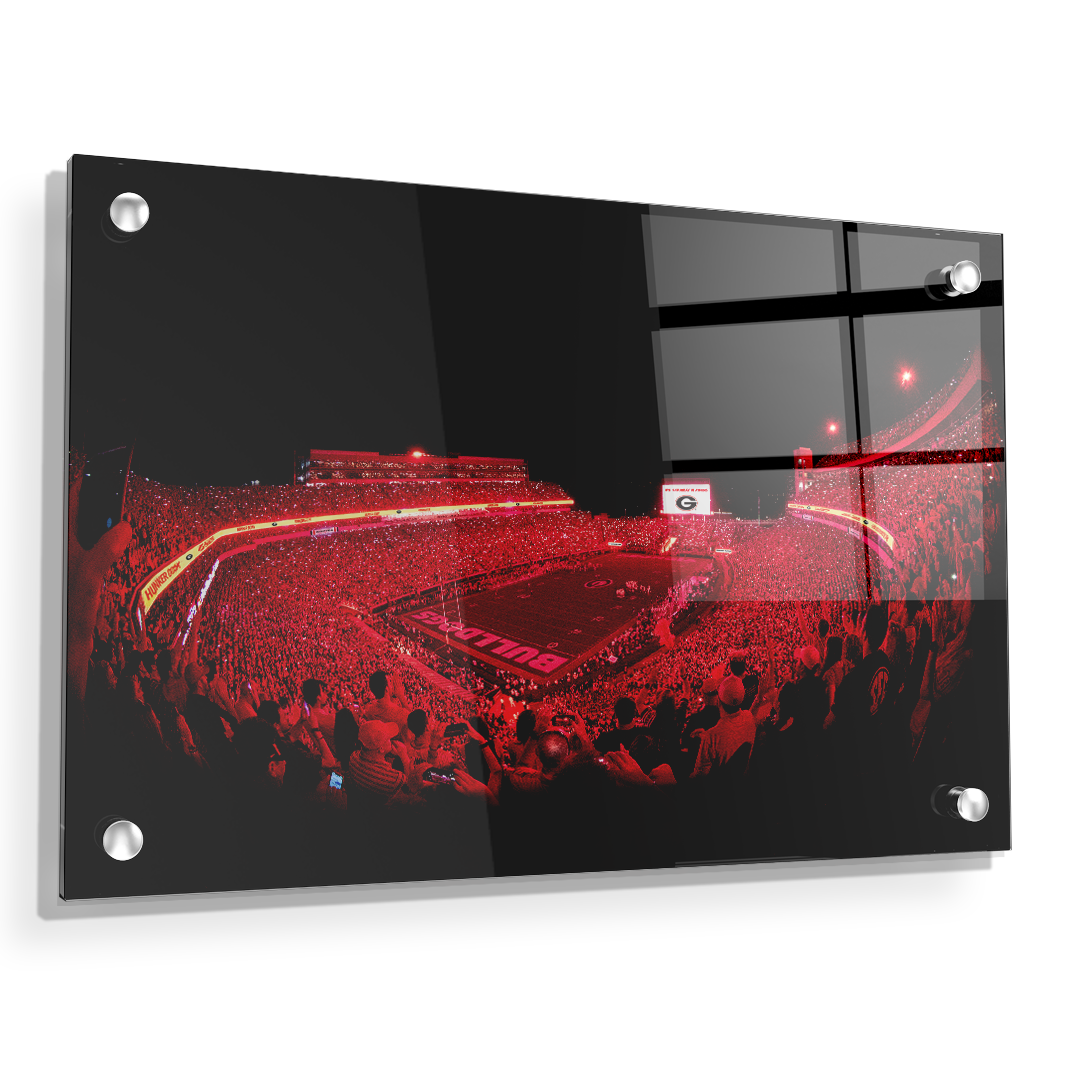 Georgia Bulldogs - Sanford Red Lights - College Wall Art #Canvas