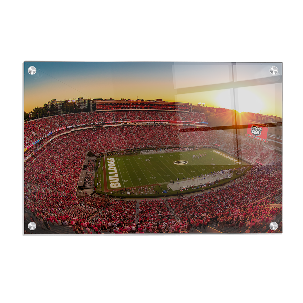 Georgia Bulldogs - Sanford Stadium Sunset - College Wall Art #Canvas