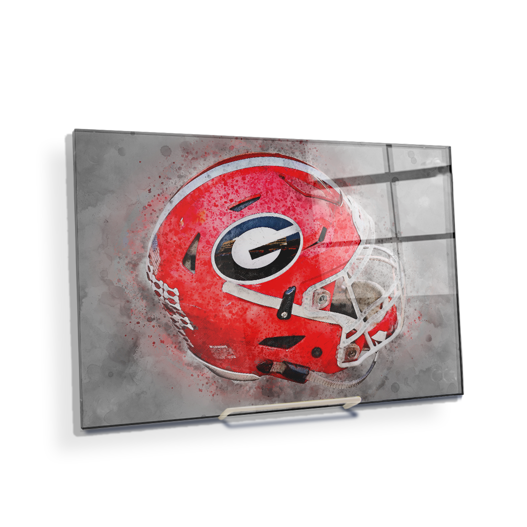 Georgia Bulldogs - Georgia Helmet Fine Art - College Wall Art #Canvas