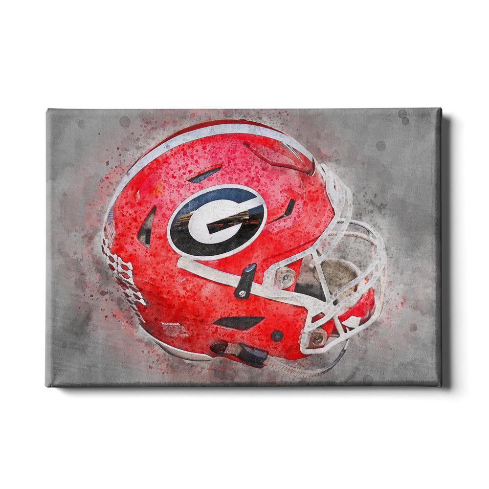 Georgia Bulldogs - Georgia Helmet Fine Art - College Wall Art #Canvas