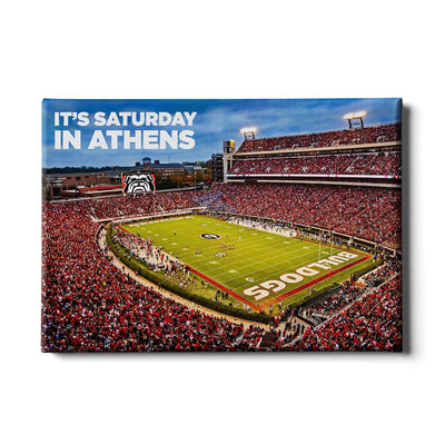 Georgia Bulldogs - It's Saturday in Athens - College Wall Art #Canvas