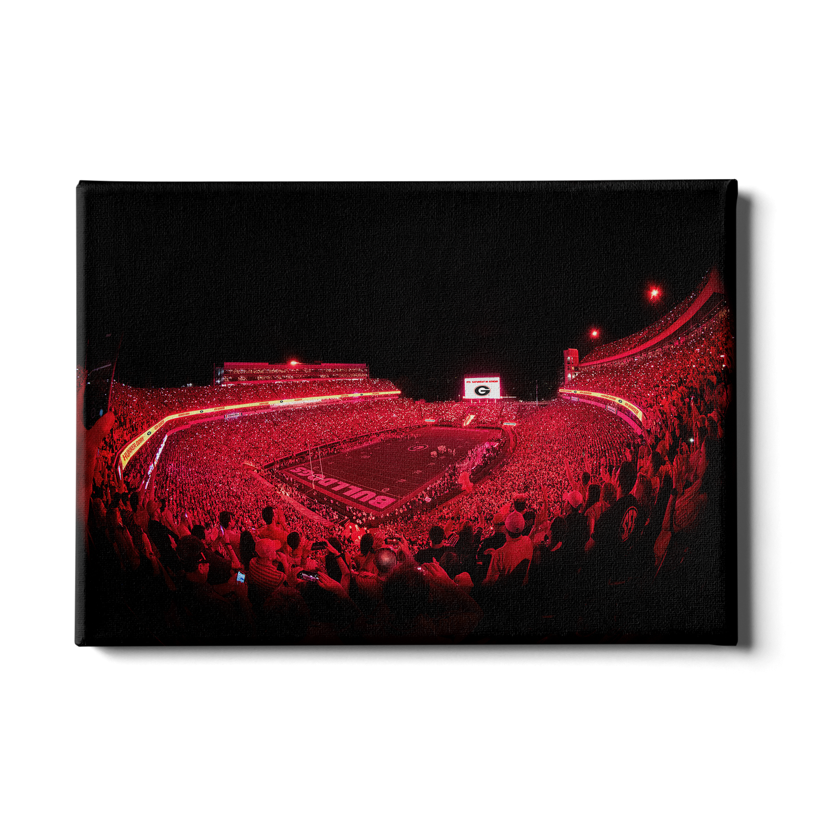 Georgia Bulldogs - Sanford Red Lights - College Wall Art #Canvas