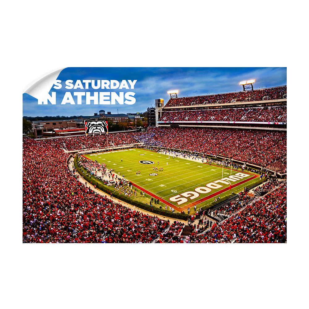 Georgia Bulldogs-It's Saturday in Athens-College Wall Art Dawg