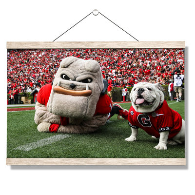 Georgia Bulldogs - Hairy and Uga Game Ready - College Wall Art #Hanging Canvas