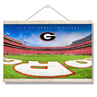 Georgia Bulldogs - It's Saturday in Athens End Zone - College Wall Art #Hanging Canvas