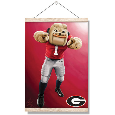 Georgia Bulldogs - Hairy Dawg Portrait - College Wall Art #Hanging Canvas