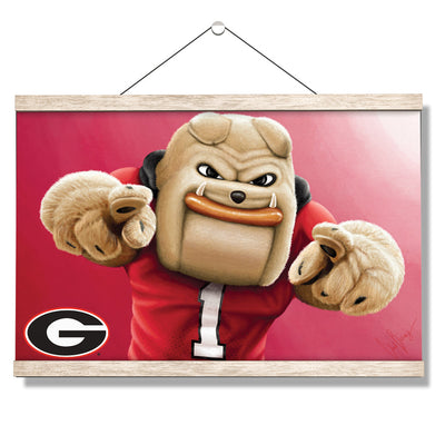 Georgia Bulldogs - Hairy Dawg Landscape - College Wall Art #Hanging Canvas