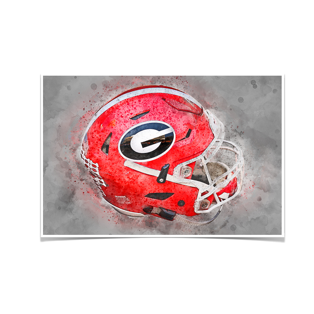 Georgia Bulldogs-Georgia Helmet Fine Art-College Wall Art