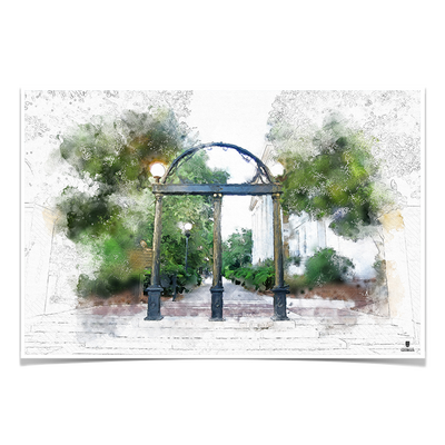 Georgia Bulldogs - Arch Painting - College Wall Art #Poster