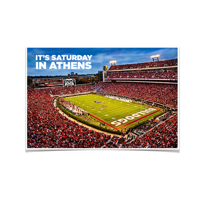 Georgia Bulldogs - It's Saturday in Athens - College Wall Art #Poster