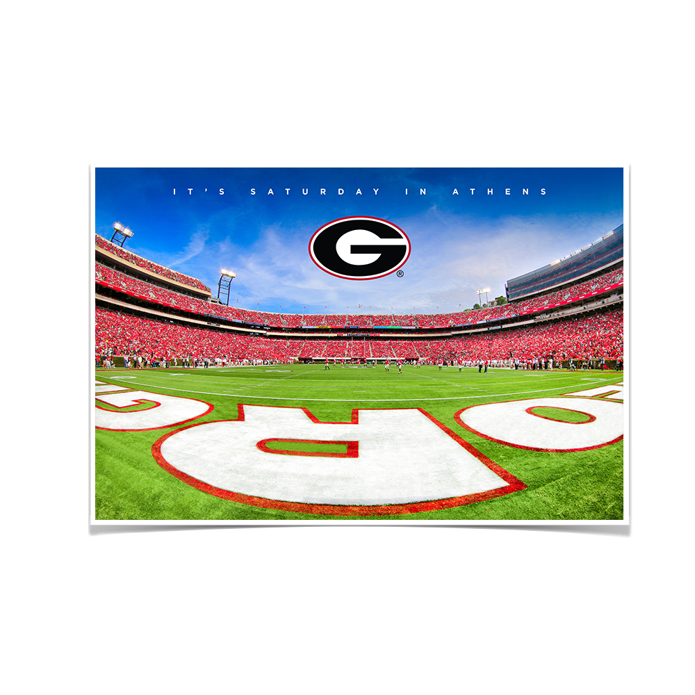 Georgia Bulldogs - It's Saturday in Athens End Zone - College Wall Art #Canvas