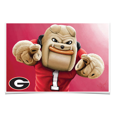 Georgia Bulldogs - Hairy Dawg Landscape - College Wall Art #Poster
