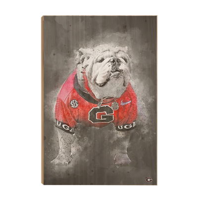Georgia Bulldogs - The Dawg Painting - College Wall Art #Wood