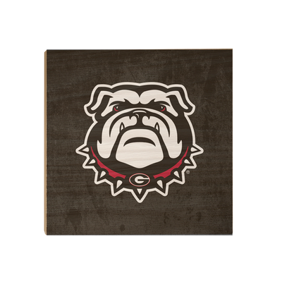 Georgia Bulldogs - Bulldog on Black - College Wall Art #Wood