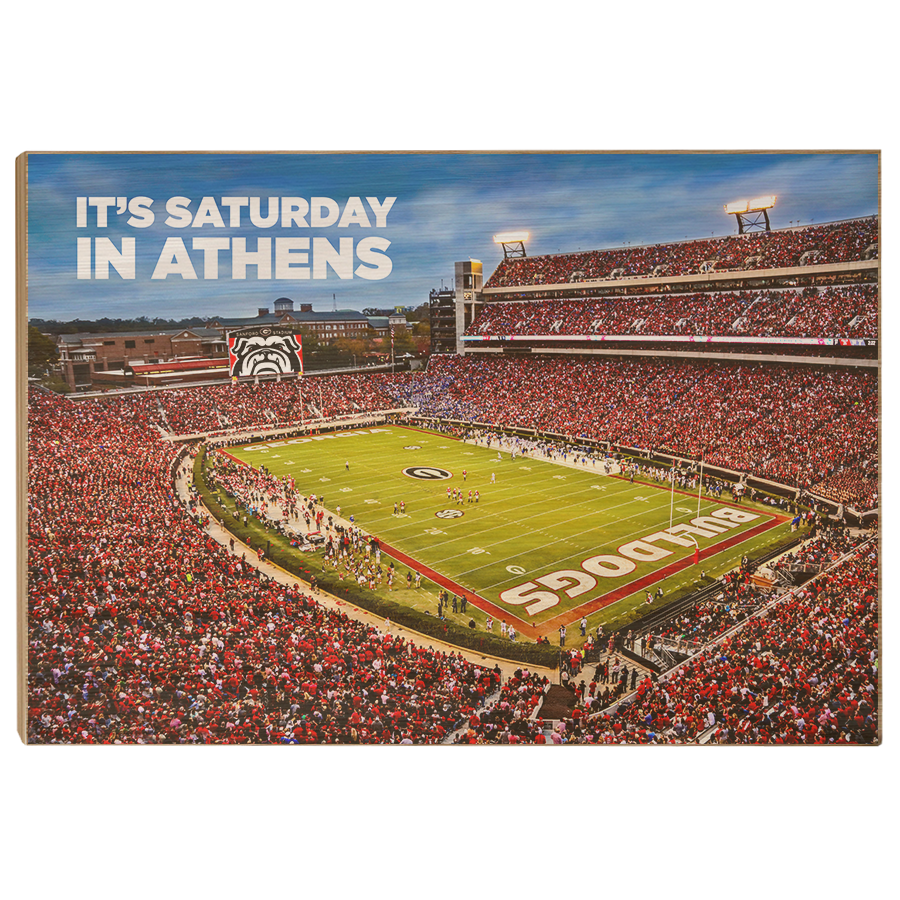 Georgia Bulldogs - It's Saturday in Athens - College Wall Art #Canvas
