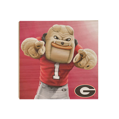 Georgia Bulldogs - Hairy Dawg Tile - College Wall Art #Wood